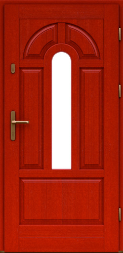 jednoskrzydłowe drzwi wejściowe drewniane